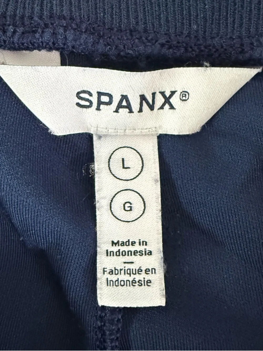 SPANX AirEssentials Sweatsuit Large Navy Full Zip Jacket Flare Pants Set